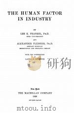 THE HUMAN FACTOR IN INDUSTRY（1920 PDF版）