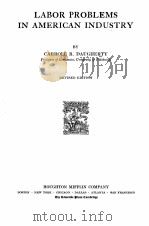 LABOR PROBLEMS IN AMERICAN INDUSTRY REVISED EDITION（1938 PDF版）