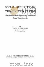 SOCIAL SECURITY IN THE UNITED STATES（1939 PDF版）