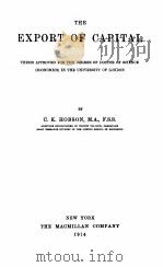 THE EXPORT OF CAPITAL（1914 PDF版）
