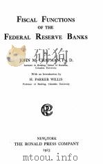 FISCAL FUNCTIONS OF THE FEDERAL RESERVE BANKS（1923 PDF版）