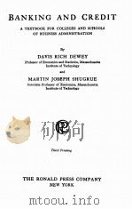 BANKING AND CREDIT THIRD PRINTING（1922 PDF版）