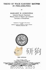 TREND OF WAGE EARNERS‘  SAYINGS IN PHILADELPHIA（1925 PDF版）