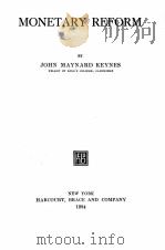 MONETARY REFORM（1924 PDF版）
