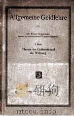 ALLGEMEINE GELDLEHRE 1923 PDF电子版封面