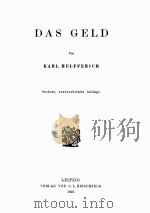 DAS GELD 1923 PDF电子版封面