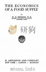 THE ECONOMICS OF A FOOD SUPPLY（1924 PDF版）