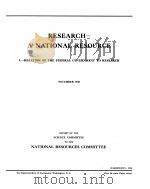 RESEARCH-A NATIONAL RESOURCE NOVEMBER 1938 1938 PDF电子版封面