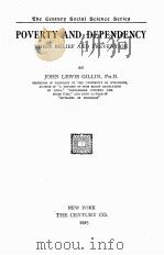 POVERTY AND DEPENDENCY 1925 PDF电子版封面