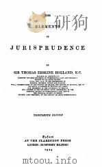 THE ELEMENTS OF JURISPRUDENCE THIRTEENTH EDITION（1924 PDF版）