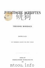 JURISTISCHE SCHRIFTEN ERSTER BAND 1905 PDF电子版封面