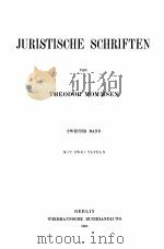 JURISTISCHE SCHRIFTEN ZWEITER BAND 1905 PDF电子版封面