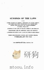 SYNOPSES OF THE LAWS 1916 1916 PDF电子版封面
