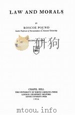 LAW AND MORALS SECOND EDITION（1926 PDF版）