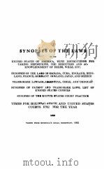 SYNOPSES OF THE LAWS 1925 1925 PDF电子版封面