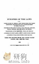 SYNOPSES OF THE LAWS 1923 1923 PDF电子版封面