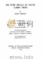 DE JURE BELLI AC PACIS LIBRI TRES VOLUME TWO（1925 PDF版）
