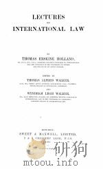LECTURES ON INTERNATIONAL LAW 1933 PDF电子版封面