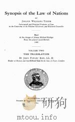 SYNOPSIS OF THE LAW OF NATIONS THE TRANSLATION VOLUME TWO（1916 PDF版）