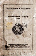 INTERNATIONAL CONCILIATION DOCUMENTS FOR THE YEAR 1927 PDF电子版封面