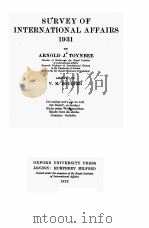SURVEY OF INTERNATIONAL AFFAIRS 1931（1932 PDF版）