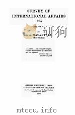 SURVEY OF INTERNATIONAL AFFAIRS 1925 VOLUME 2（1928 PDF版）