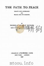 THE PATH TO PEACE 1930 PDF电子版封面