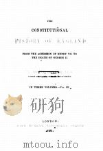 THE CONSTITUTIONAL HISTORY OF ENGLAND NEW EDITION VOLUME 3（1891 PDF版）