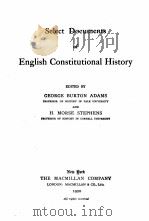SELECT DOCUMENTS OF ENGLISH CONSTITUTIONAL HISTORY（1920 PDF版）
