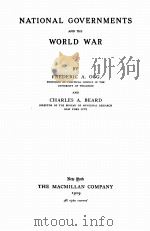 NATIONAL GOVERNMENTS AND THE WORLD WAR（1919 PDF版）