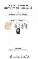 CONSTITUTIONAL HISTORY OF ENGLAND（1946 PDF版）