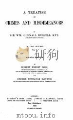 A TREATISE ON CRIMES AND MISDEMEANORS EIGHTH EDITION VOLUME 1 1923 PDF电子版封面