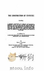 THE CONSTRUCTION OF STATUTES（1940 PDF版）