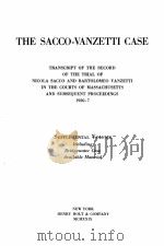 THE SACCO-VANZETTI CASE VOLUME VI PDF电子版封面