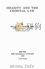 INSANITY AND THE CRIMINAL LAW（1923 PDF版）
