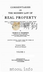 COMMENTARIES ON THE MODERN LAW OF REAL PROPERTY VOLUME 2（1924 PDF版）