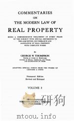 COMMENTARIES ON THE MODERN LAW OF REAL PROPERTY VOLUME 3（1924 PDF版）