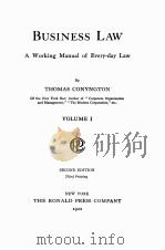 BUSINESS LAW A WORKING MANUAL OF EVERY-DAY LAW SECOND EDITION VOLUME I（1922 PDF版）