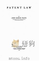 PATENT LAW（1920 PDF版）