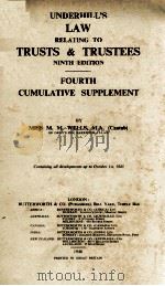 UNDERHILL‘S LAW RELATING TO TRUSTS AND TRUSTEES NINTH EDITION（1946 PDF版）