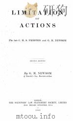 LIMITATION OF ACTIONS SECOND EDITION（1943 PDF版）