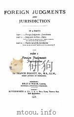 FOREIGN JUDGMENTS AND JURISDICTION PART I 1908 PDF电子版封面