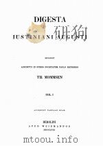 CORPUS IURIS CIVILIS VOL. 1 PDF电子版封面