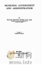 MUNICIPAL GOVERNMENT AND ADMINISTRATION VOLUME II（1925 PDF版）