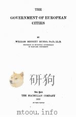 THE GOVERNMENT OF EUROPEAN CITIES（1919 PDF版）
