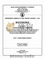 HOUSING SIXTEENTH CENSUS OF THE UNITED STATES 1940 VOLUME II PART 1 1943 PDF电子版封面