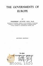 THE GOVERNMENTS OF EUROPE REVISED EDITION（1920 PDF版）