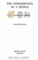 THE CONSCRIPTION OF A PEOPLE SECOND EDITION PDF电子版封面