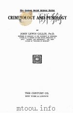 CRIMINOLOGY AND PENOLOGY 1926 PDF电子版封面
