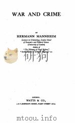WAR AND CRIME 1941 PDF电子版封面